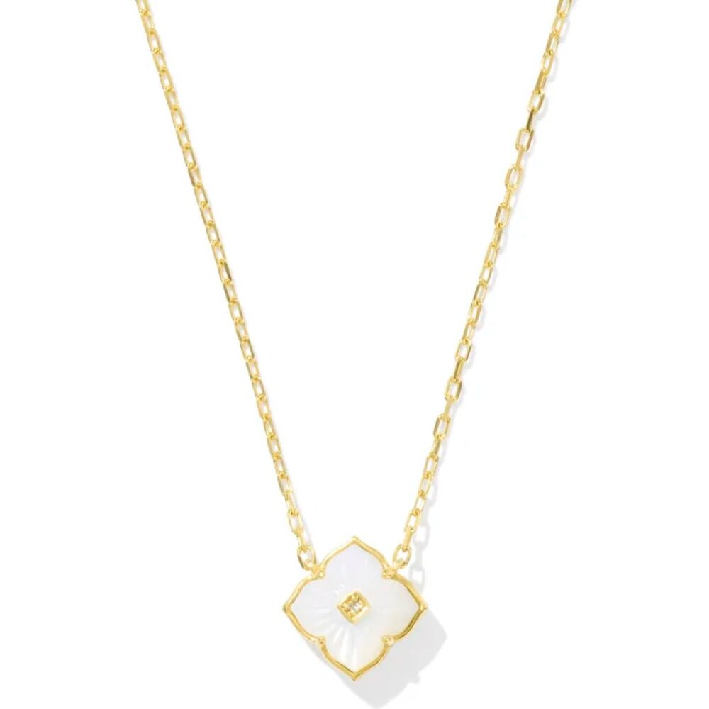 NEW Kendra Scott Dira 18k Gold Vermeil Carved Stone Pendant Necklace - NWT